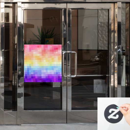 Autocollant Pour Fenêtre Retro Boho Funky Quirky Xenogender Plaid Pride (Porte de bureau)