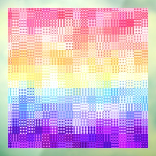 Autocollant Pour Fenêtre Retro Boho Funky Quirky Xenogender Plaid Pride (Feuille 3)