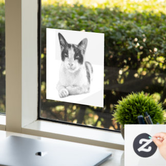 Autocollant Pour Fenêtre Retro Cat Halftone