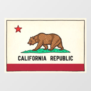 Autocollant Pour Fenêtre Rétro Golden State Bear République de Californie