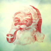 Autocollant Pour Fenêtre Retro Letterpress Style Père Noël avec Pipe Holida (Feuille 3)