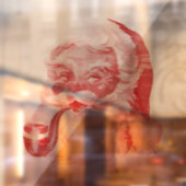 Autocollant Pour Fenêtre Retro Letterpress Style Père Noël avec Pipe Holida (Feuille 2)