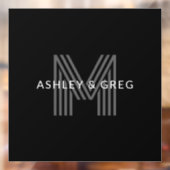 Autocollant Pour Fenêtre Retro Moderne Nom/s Monogramme modifiable Noir et  (Feuille 2)