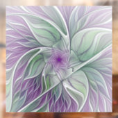 Autocollant Pour Fenêtre Rêve de fleurs, Abstrait violet vert Fractal Art (Feuille 2)