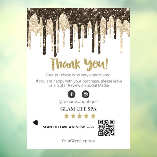 AUTOCOLLANT POUR FENÊTRE *~* REVIEW QR AP8 GLAM DRIPS. MERCI (Feuille 3)