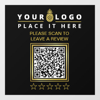 Autocollant Pour Fenêtre Revue du logo d'entreprise du code QR noir personn