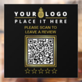 Autocollant Pour Fenêtre Revue du logo d'entreprise du code QR noir personn (Feuille 2)
