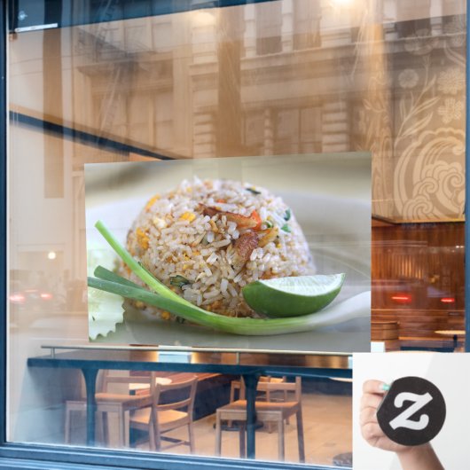 Autocollant Pour Fenêtre Riz frit Thai Cuisine thaïlandaise Riz (Fenêtre de café)