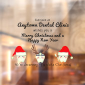 Autocollant Pour Fenêtre Robe de dents joyeuses pour Noël (Feuille 2)