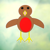 Autocollant Pour Fenêtre Robin de Noël (Feuille 3)