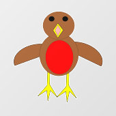 Autocollant Pour Fenêtre Robin de Noël (Feuille)