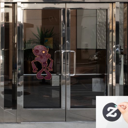 Autocollant Pour Fenêtre Robot Zombie Rusty (Porte de bureau)