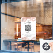 Autocollant Pour Fenêtre *~* Rose Gold Diner Logo alimentaire QR  (Fenêtre de café)
