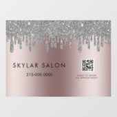 Autocollant Pour Fenêtre Rose Gold Hair Salon Stylist Code QR (Feuille)
