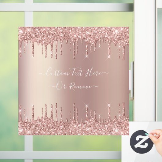 Autocollant Pour Fenêtre Rose Gold Parties scintillant Drivers Custom Text  (Maison)