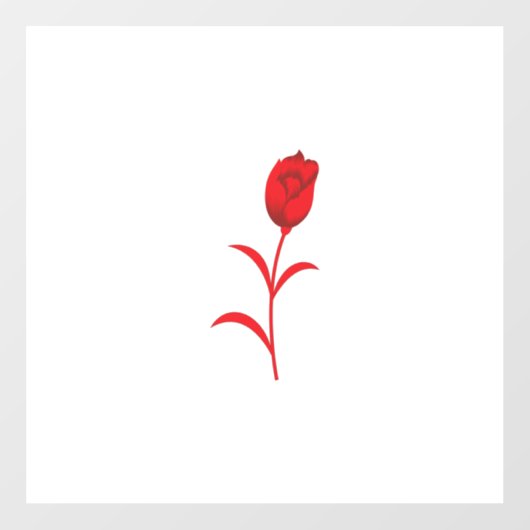 Autocollant Pour Fenêtre Rose Madder, Rouge lave, design floral (Feuille)