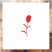 Autocollant Pour Fenêtre Rose Madder, Rouge lave, design floral (Feuille 2)