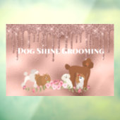 Autocollant Pour Fenêtre Rose or Chien Grooming Parties scintillant Animaux (Feuille 3)