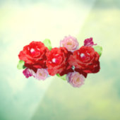 Autocollant Pour Fenêtre Roses Rouges Et Roses Roses, Clou De Fenêtre (Feuille 3)