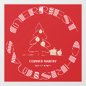 Autocollant Pour Fenêtre Rouge de Noël le plus joyeux (Feuille)