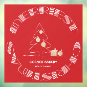 Autocollant Pour Fenêtre Rouge de Noël le plus joyeux (Feuille 3)