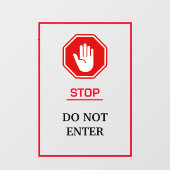 Autocollant Pour Fenêtre Rouge et blanc en gras ne pas entrer dans une imag (Feuille)