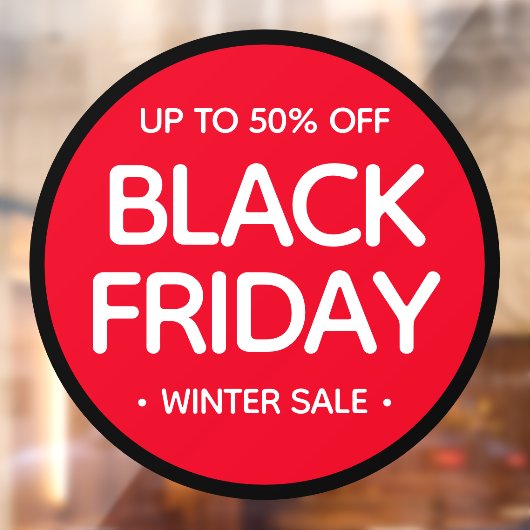 Autocollant Pour Fenêtre Round Black Friday Simple Professional Modern Vent (Feuille 2)