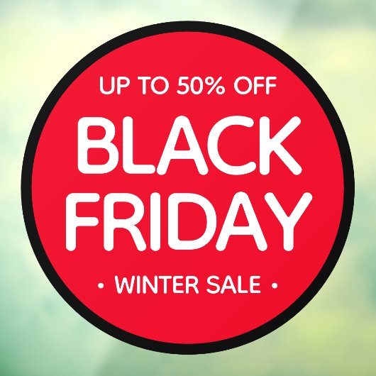 Autocollant Pour Fenêtre Round Black Friday Simple Professional Modern Vent (Feuille 3)