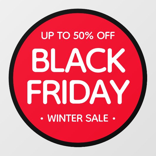 Autocollant Pour Fenêtre Round Black Friday Simple Professional Modern Vent (Feuille)