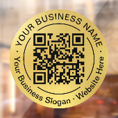 Autocollant Pour Fenêtre Round QR Code Circle Nom commercial Gold Arrière - (Feuille 2)