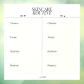 Autocollant Pour Fenêtre Routine de soins de la peau AM/PM (Feuille 3)
