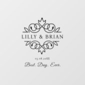 Autocollant Pour Fenêtre Royal, Elegant, "Best Day-Ever" Mariage (Feuille)