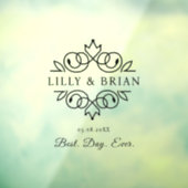 Autocollant Pour Fenêtre Royal, Elegant, "Best Day-Ever" Mariage (Feuille 3)