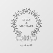 Autocollant Pour Fenêtre Royal, Elégant, Mariage (Feuille)