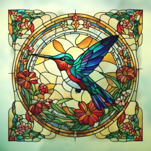 Autocollant Pour Fenêtre Ruby Throsé Colibri Faux Tiré (Feuille 3)