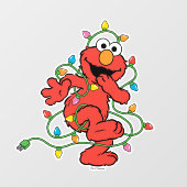 Autocollant Pour Fenêtre Rue Sésame | Première lumière de Noël d'Elmo (Feuille)