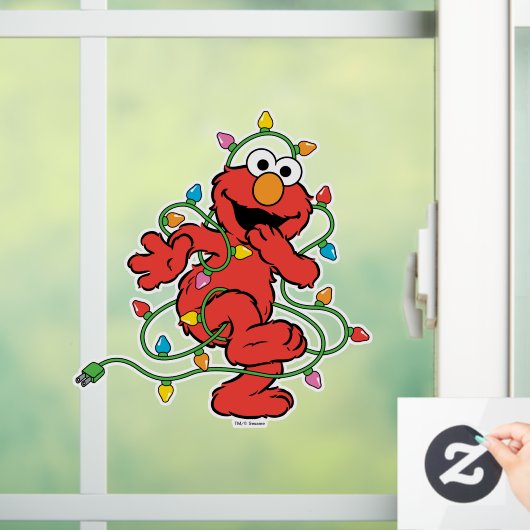 Autocollant Pour Fenêtre Rue Sésame | Première lumière de Noël d'Elmo (Maison)