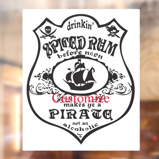 Autocollant Pour Fenêtre Rum épicé Pirate Boisson Thunder_Cove  (Feuille 2)