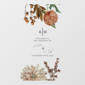 Autocollant Pour Fenêtre Rustic Boho Bienvenue À Notre Décal Mariage (Feuille)