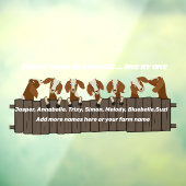 Autocollant Pour Fenêtre Rustique 7 chèvres sur la clôture comptent vos bén (Feuille 3)