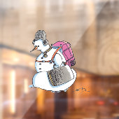 Autocollant Pour Fenêtre Sac à dos Snowman auto opaque fenêtre clouer (Feuille 2)