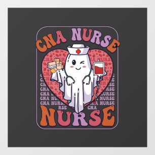 Autocollant Pour Fenêtre Sac infirmière Cna Halloween fantôme stéthoscope s