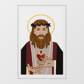 Autocollant Pour Fenêtre Sacré Coeur de Jésus (Feuille)
