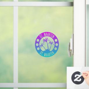 Autocollant Pour Fenêtre Saint-Martin Blue Gradient Sint Martin