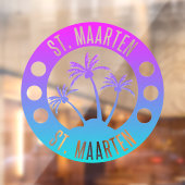 Autocollant Pour Fenêtre Saint-Martin Blue Gradient Sint Martin (Feuille 2)