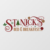Autocollant Pour Fenêtre Saint Nick's bed breakfast Noël affaires (Feuille)