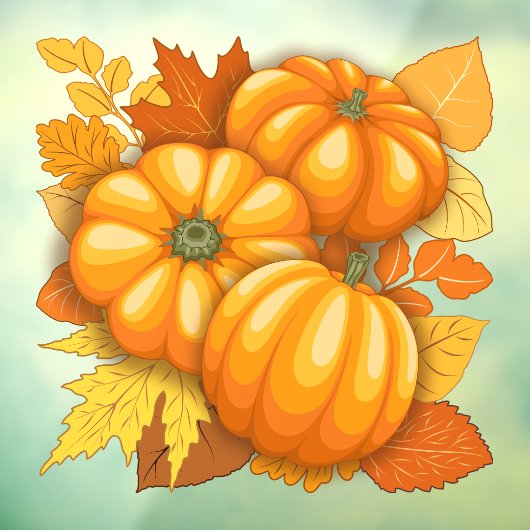 Autocollant Pour Fenêtre Saison d'automne Halloween Citrouille Motif (Feuille 3)