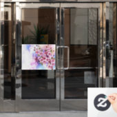 Autocollant Pour Fenêtre Sakura rose sur la peinture Arrière - plan (Porte de bureau)