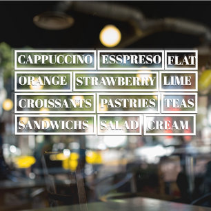 Autocollant Pour Fenêtre Salades de thé café Vinyles de fenêtre transparent