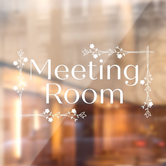 Autocollant Pour Fenêtre Salle de réunion à la frontière florale Porte fenê (Feuille 2)